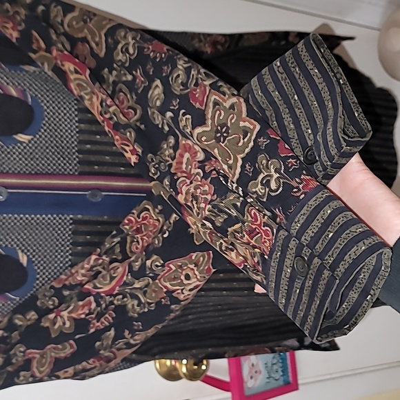 Vintage Button Down Top by Koos of course corduroy floral all over print new - Picture 3 of 5